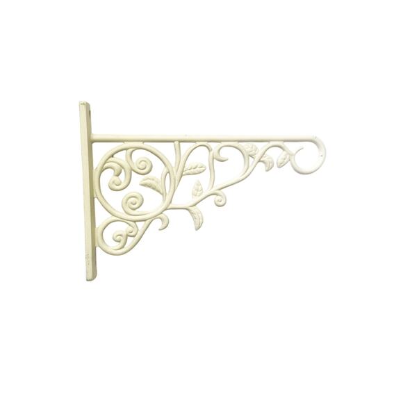 Lot of 5 White Metal Shelf Brackets Plant Hangers 10" W x 6.5" H - Picture 2 of 6